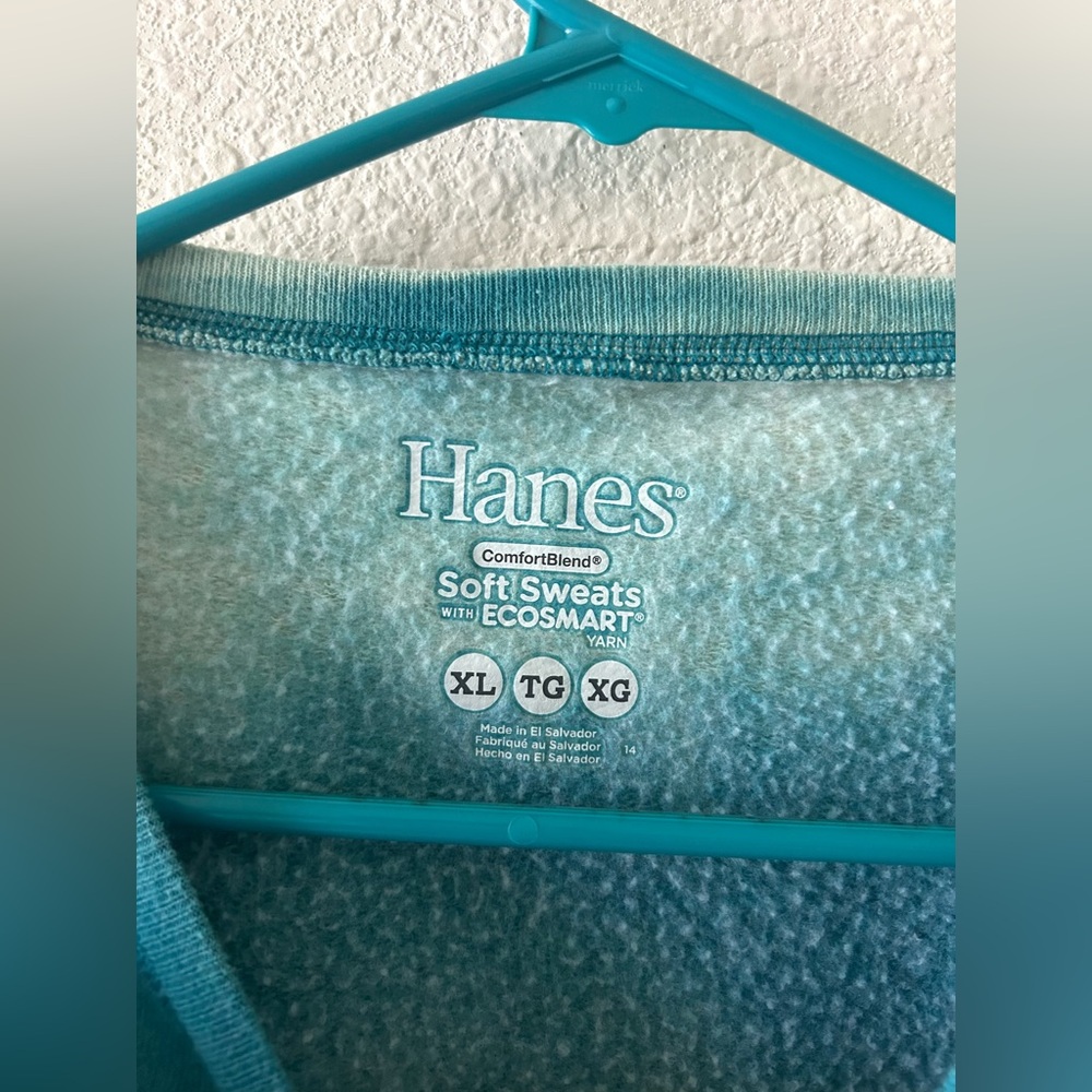 ✨ Hand-Dyed Hanes Bleach Dye Sweater – Women’s XL - Picture 4 of 8